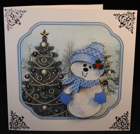 Snowman's Christmas Tree Shaped Topper by Yvonne Middleton