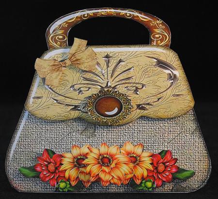 Autumn Tones Handbag Plus Insert Shaped Card Mini Kit by Yvonne Middleton