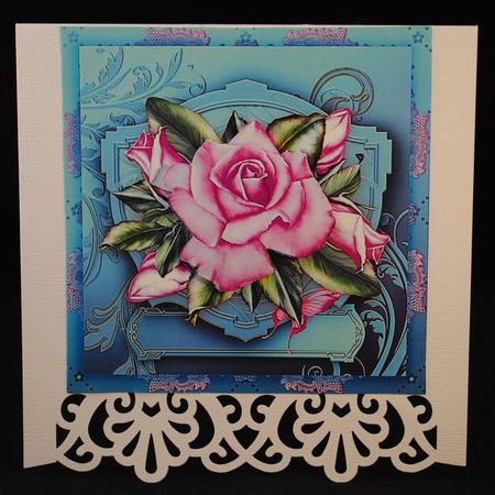 Pink Pretty Roses Card Front by Yvonne Middleton