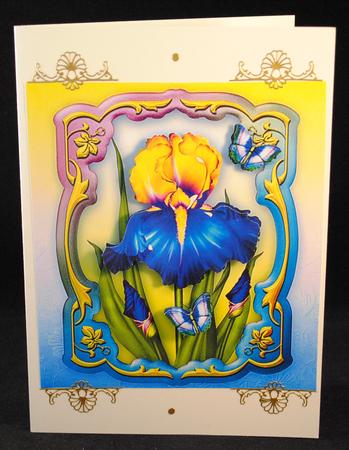Beauty of Irises Card Front by Yvonne Middleton