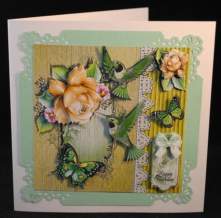 Birds and Butterflies 3 Quick Card Topper by Yvonne Middleton