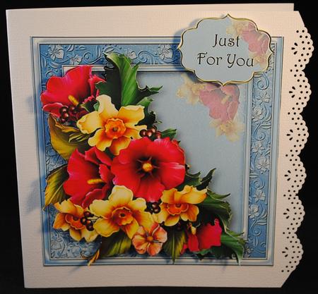 Pink & Yellow Summer Blooms 8x8 Quick Topper by Yvonne Middleton