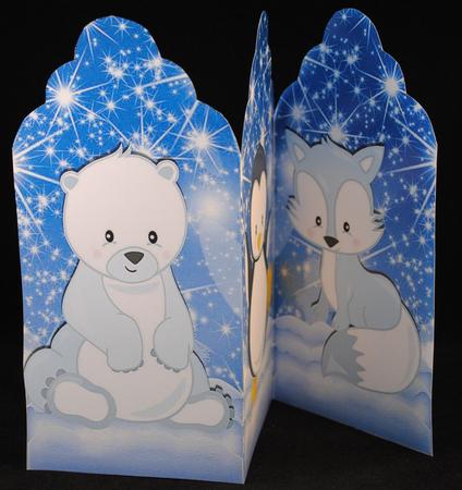 I Love Being with My Snow Friends, Folding Card by Yvonne Middleton
