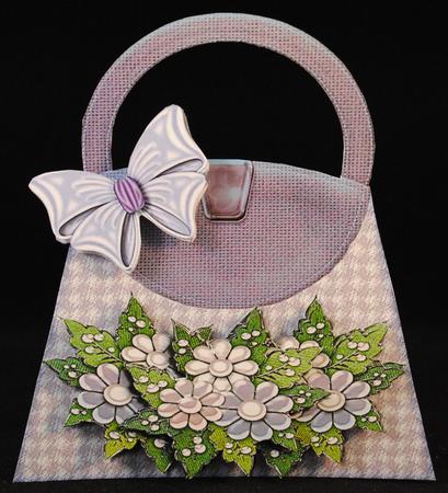 Handbag Card Pearl Flowers Mini Kit by Yvonne Middleton