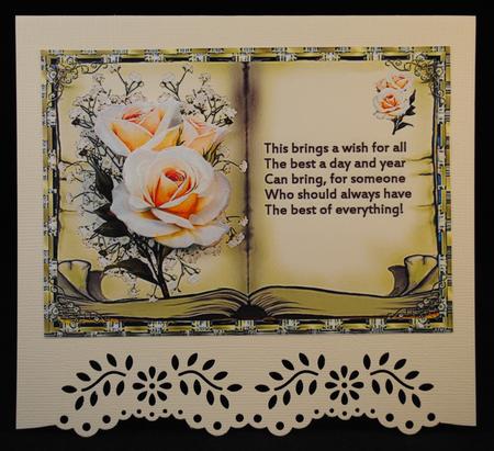 Peach Rose Book Topper with Verse by Yvonne Middleton
