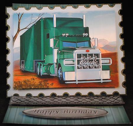 Green Big Rig Truck Stamp Easel by Yvonne Middleton