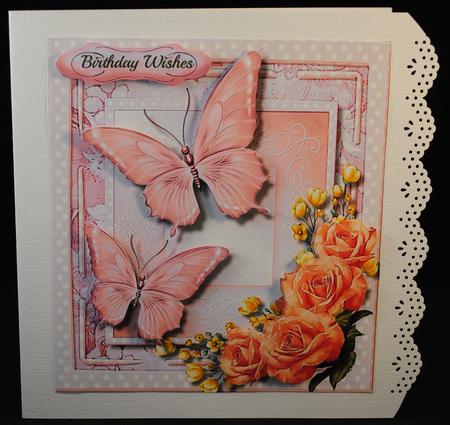 Lovely Pink Butterfly's and Roses on the Wing  by Yvonne Middleton