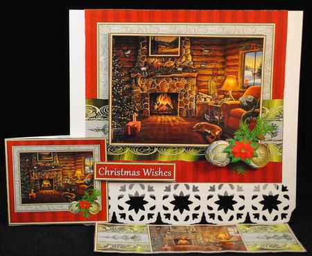 Christmas Fireplace - Mountain Lodge by Yvonne Middleton