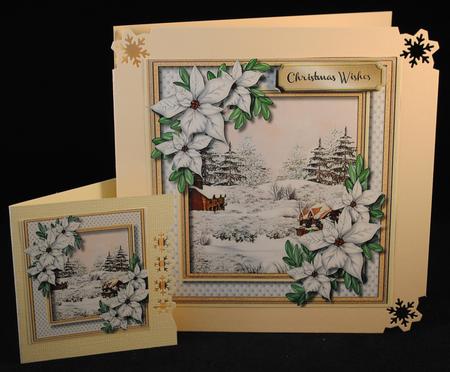 Beautiful Snowscene and White Poinsettias by Yvonne Middleton