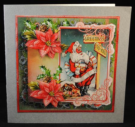 Which Way Does Santa Go 7x7 Card and Decoupage by Yvonne Middleton