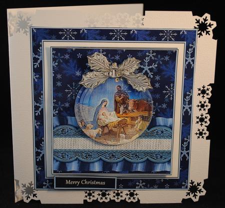 Christmas Bauble Nativity Scene 3 by Yvonne Middleton