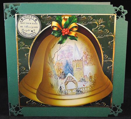 Christmas Bells - the Winter Church 8x8 Quick Topper by Yvonne Middleton
