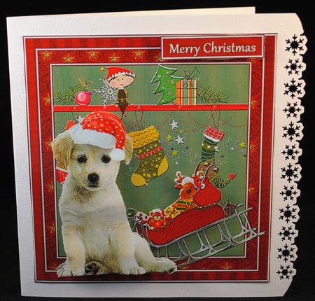 Christmas with Labrador Puppy by Yvonne Middleton
