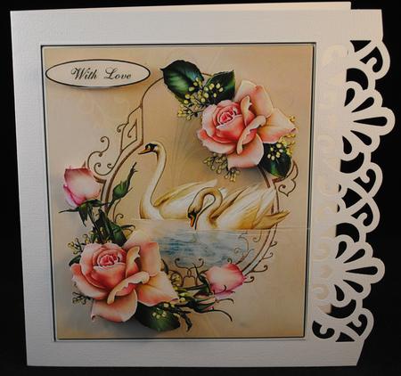 Swans of Love Topper with Decoupage by Yvonne Middleton