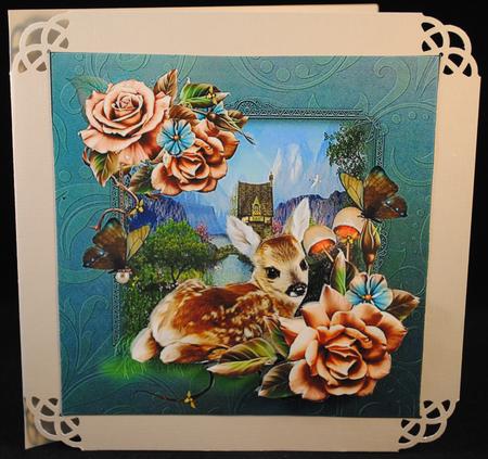 Scenic Baby Fawn Topper with Decoupage by Yvonne Middleton