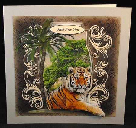 African Tiger Topper with Decoupage by Yvonne Middleton