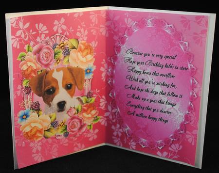 Cute Jack Russel in Bed of Flowers Insert by Yvonne Middleton