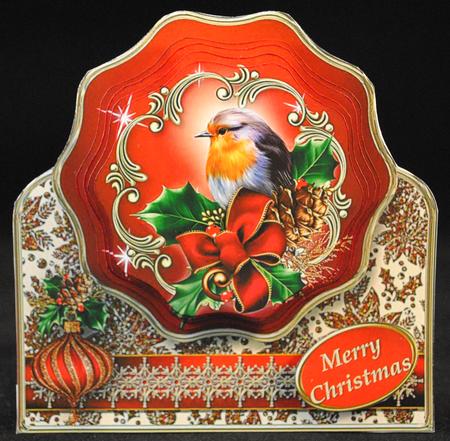 Christmas Robin - Stand-up Wavy Pyramid Card Mini Kit by Yvonne Middleton