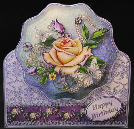 Vintage Rose - Stand-up Wavy Pyramid Card Mini Kit by Yvonne Middleton