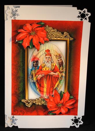 Three Wise Men Red Poinsettias by Yvonne Middleton