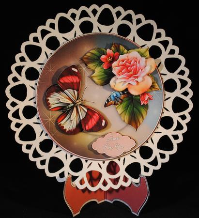 Beautiful Begonias Plate Card & Stand Mini-kit by Yvonne Middleton