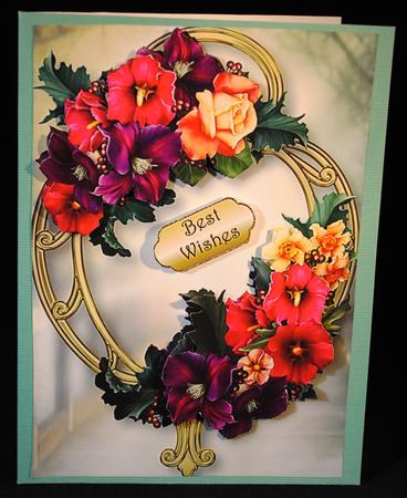 Summer Bouquet on Golden Frame by Yvonne Middleton