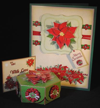 Christmas Poinsettia Gift Box Mini-kit by Yvonne Middleton
