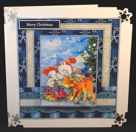 Christmas Reindeer and Teddy Bear by Yvonne Middleton