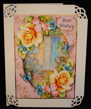 The Cottage Door with Summer Roses by Yvonne Middleton
