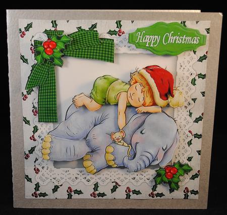 Cuddles with My Friend Ele in a Red Santa Hat Mini Kit by Yvonne Middleton