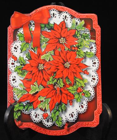 Print, Cut, and Fold, Beautiful Poinsettias on Lace  by Yvonne Middleton