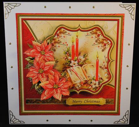 Christmas Candles & Poinsettia 7.5 Decoupage Mini Kit by Yvonne Middleton