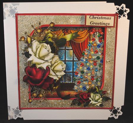 Christmas at Home Decoupage Card Front by Yvonne Middleton