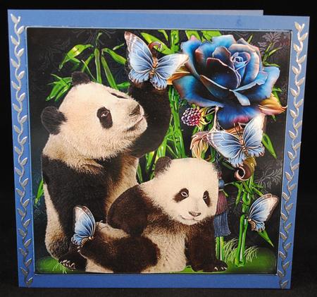 Panda Butterfly Garden Topper with Decoupage by Yvonne Middleton