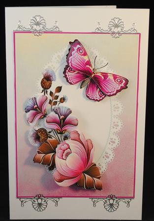 Pink Passion 2 Card with Decoupage by Yvonne Middleton