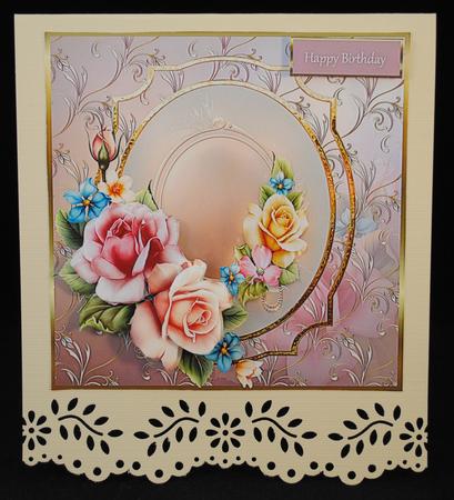 Variety of Roses 7x7 Card with Decoupage by Yvonne Middleton