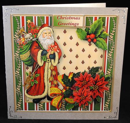 Vintage Santa Decoupage Card Front by Yvonne Middleton