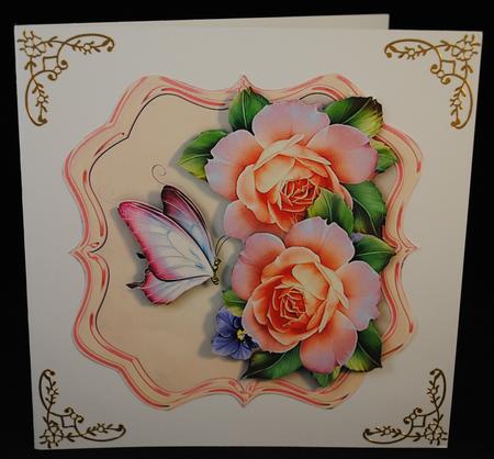 Scallop Topper Spring Roses & Butterflies by Yvonne Middleton