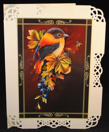 Beautiful Framed Autumn Elegance with Decoupage by Yvonne Middleton