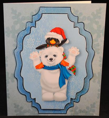 Bear & Penguin Christmas Topper & Plaque by Yvonne Middleton