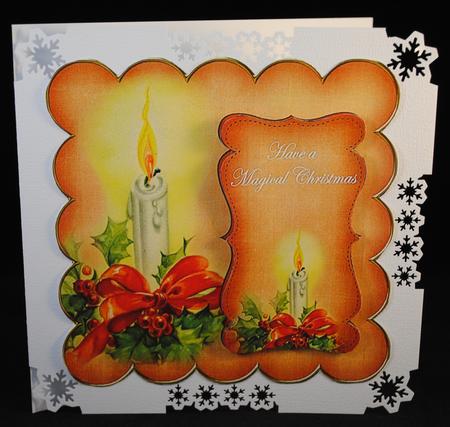 Candle Borange Magical Christmas 8in Scallop Topper by Yvonne Middleton