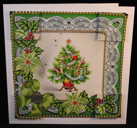 Christmas Tree Green Poinsettia 8in Picture Sheet by Yvonne Middleton