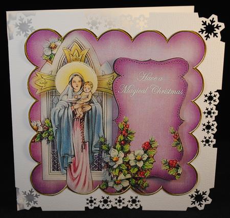 Lilac Mother Mary Magical Christmas 8in Scallop Topper by Yvonne Middleton