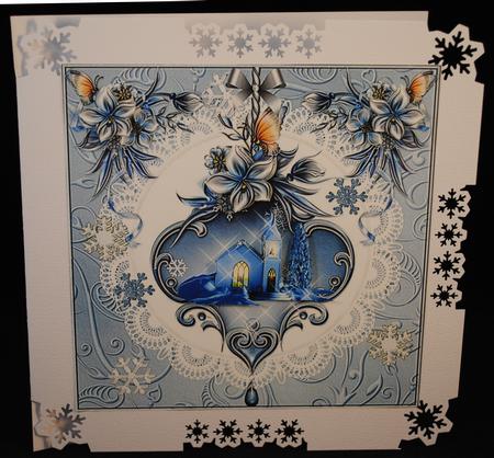 Winter Church in Blue Card Topper by Yvonne Middleton