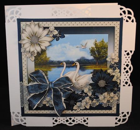 White Swan Lake 7x7 by Yvonne Middleton