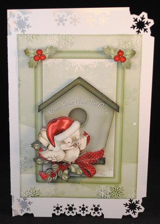 Christmas Chirps Card Front with Step by Step by Yvonne Middleton