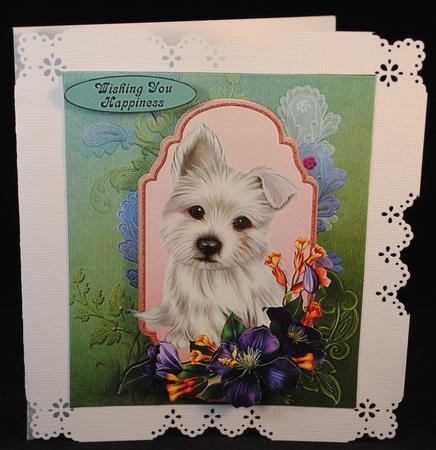 Puppy Blooms Topper with Decoupage by Yvonne Middleton