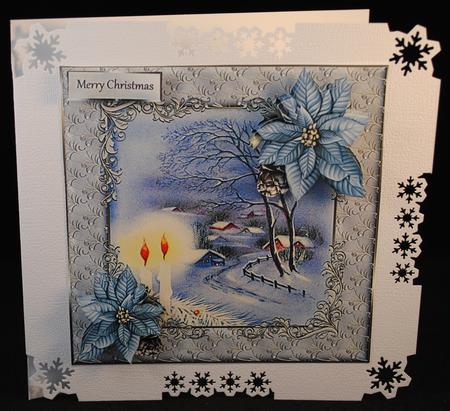Candles in the Snow 7x7 Card with Decoupage by Yvonne Middleton