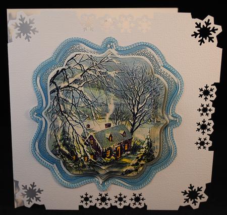 Lovely Blue Bracket with Scene in Pyramid by Yvonne Middleton