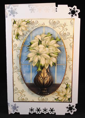 Christmas Vase of Cream Poinsettias Mini Kit by Yvonne Middleton
